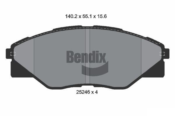 BENDIX Braking BPD2239 Sada brzdových platničiek kotúčovej brzdy