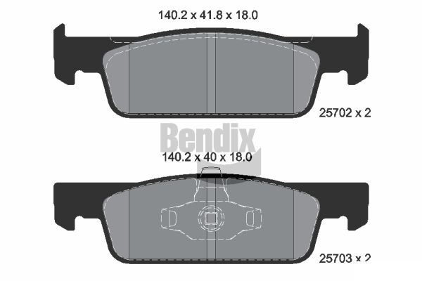 BENDIX Braking BPD1010 Sada brzdových platničiek kotúčovej brzdy