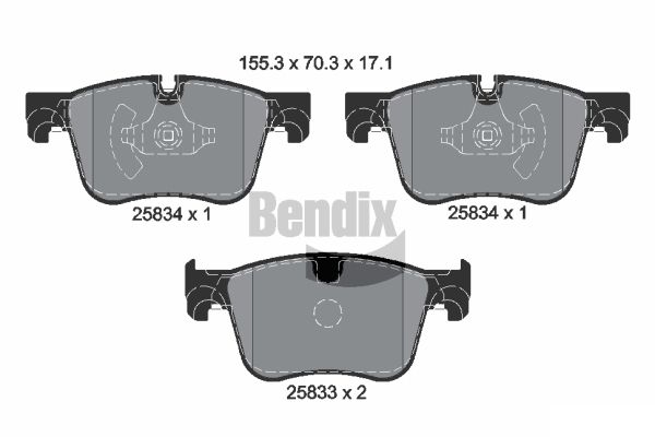 BENDIX Braking BPD1399 Sada brzdových platničiek kotúčovej brzdy