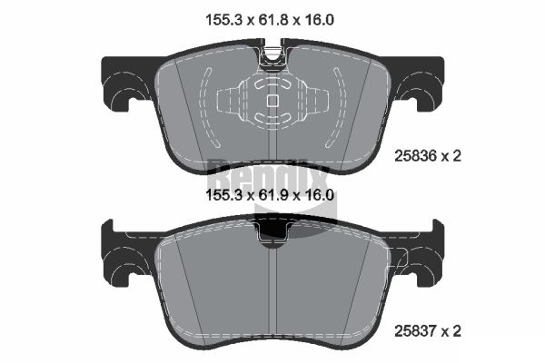 BENDIX Braking BPD2374 Sada brzdových platničiek kotúčovej brzdy