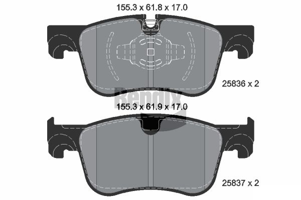 BENDIX Braking BPD1159 Sada brzdových platničiek kotúčovej brzdy
