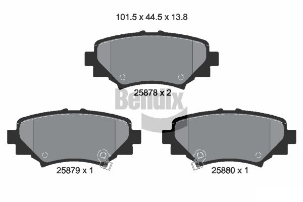 BENDIX Braking BPD2273 Sada brzdových platničiek kotúčovej brzdy