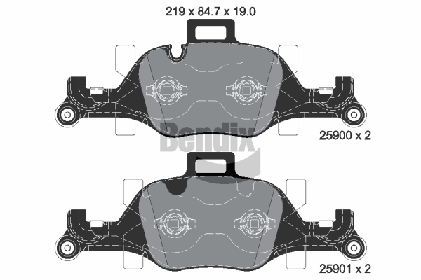 BENDIX Braking BPD2274 Sada brzdových platničiek kotúčovej brzdy