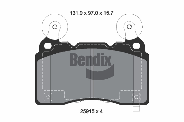 BENDIX Braking BPD2469 Sada brzdových platničiek kotúčovej brzdy