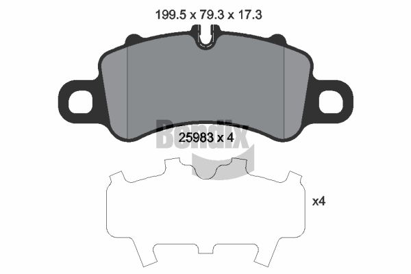BENDIX Braking BPD2305 Sada brzdových platničiek kotúčovej brzdy