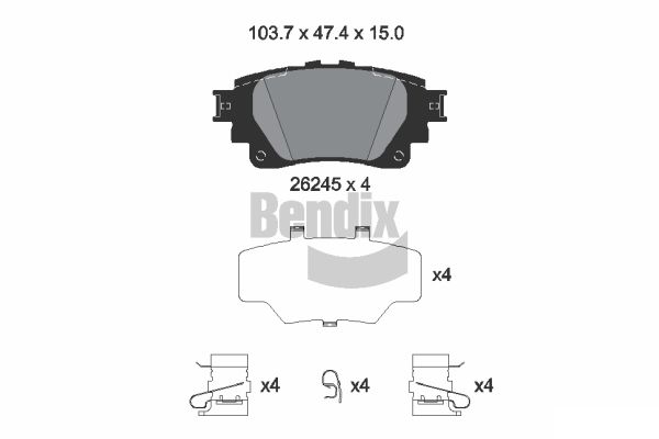 BENDIX Braking BPD1671 Sada brzdových platničiek kotúčovej brzdy
