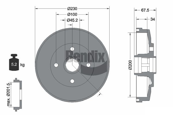 BENDIX Braking BDM1105 Brake Drum