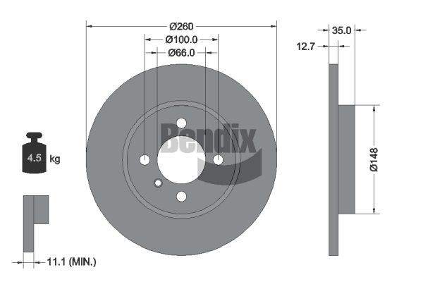 BENDIX Braking BDS2002 Brzdový kotúč