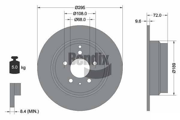BENDIX Braking BDS1751 Brzdový kotúč