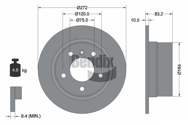 BENDIX Braking BDS1881 Brzdový kotúč