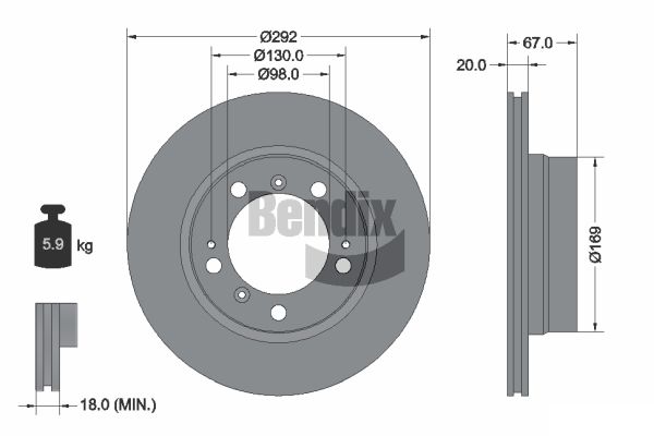 BENDIX Braking BDS2147HC Brzdový kotúč