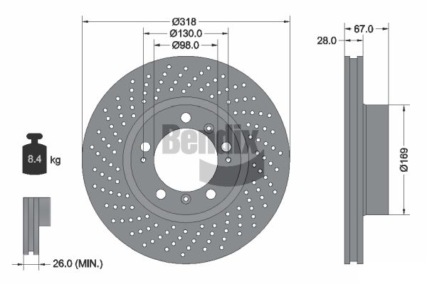 BENDIX Braking BDS1544RHC Brzdový kotúč