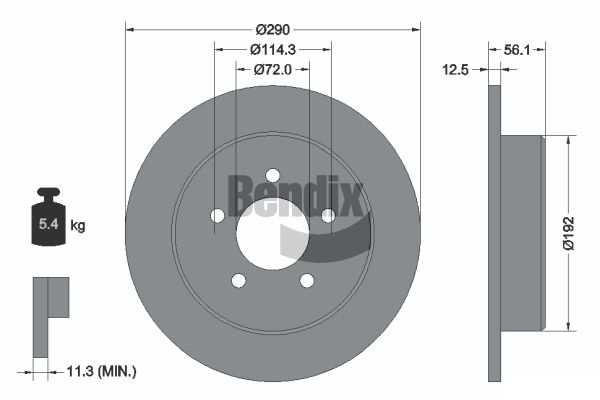 BENDIX Braking BDS1884 Brzdový kotúč