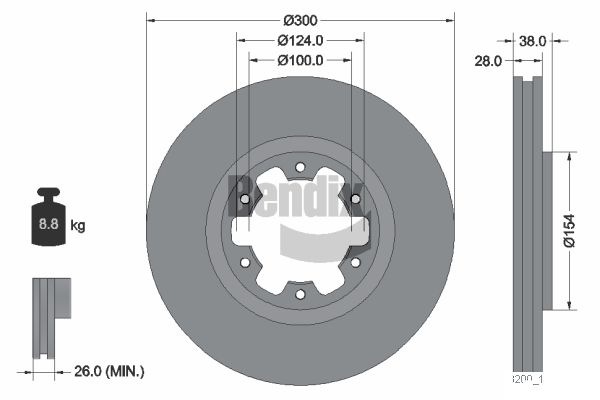 BENDIX Braking BDS2060 Brzdový kotúč