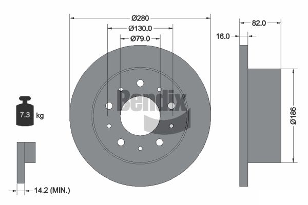BENDIX Braking BDS1099 Brzdový kotúč
