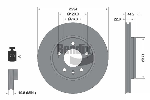 BENDIX Braking BDS1081 Brzdový kotúč
