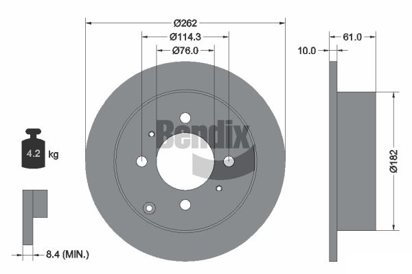 BENDIX Braking BDS2020 Brzdový kotúč