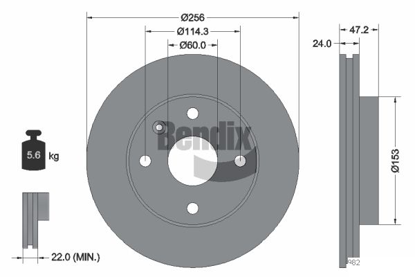BENDIX Braking BDS1718 Brzdový kotúč