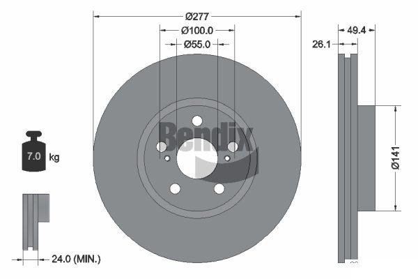 BENDIX Braking BDS1683 Brzdový kotúč