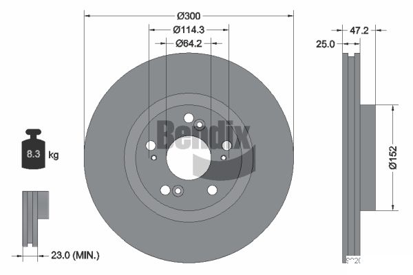 BENDIX Braking BDS1756 Brzdový kotúč