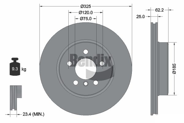 BENDIX Braking BDS1148HC Brzdový kotúč