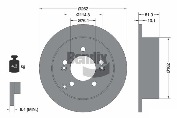 BENDIX Braking BDS1716 Brzdový kotúč