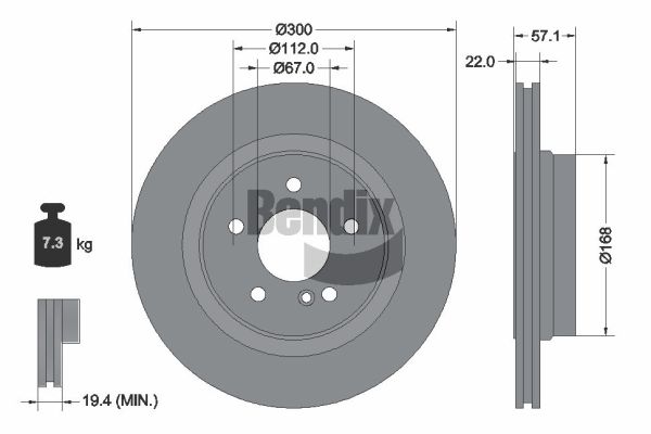 BENDIX Braking BDS1666HC Brzdový kotúč
