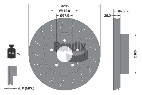 BENDIX Braking BDS1303HC Brzdový kotúč