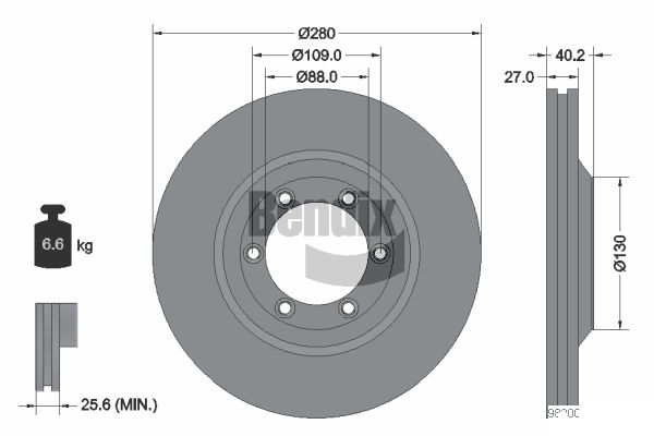 BENDIX Braking BDS1802 Brzdový kotúč