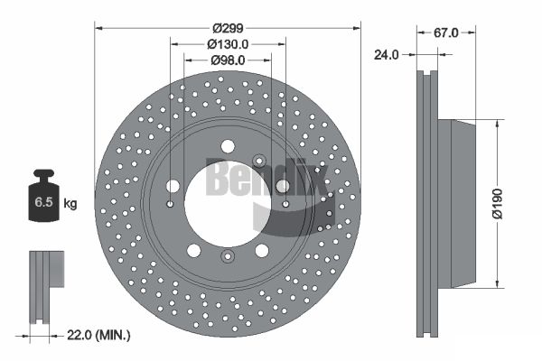 BENDIX Braking BDS2072HC Brzdový kotúč