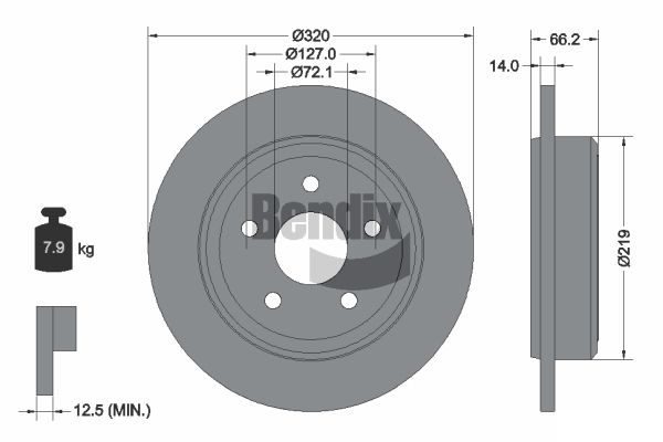 BENDIX Braking BDS1821 Brzdový kotúč