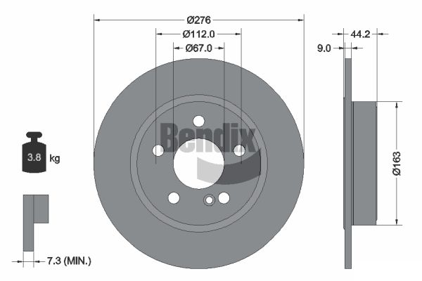 BENDIX Braking BDS1213 Brzdový kotúč