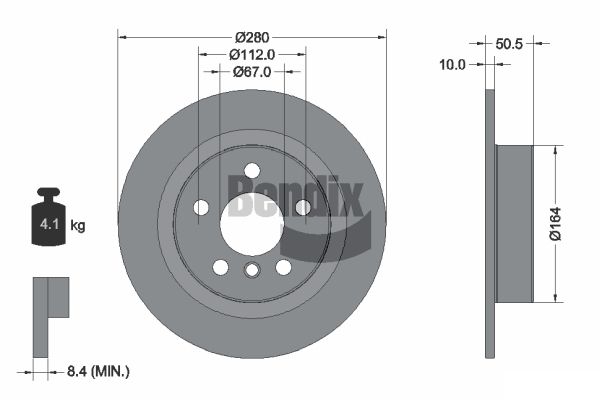 BENDIX Braking BDS1374 Brzdový kotúč