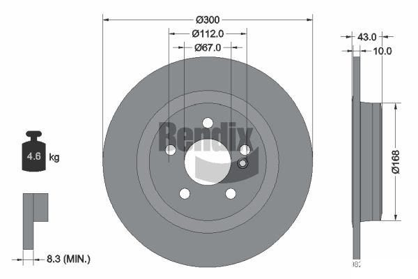 BENDIX Braking BDS1993 Brzdový kotúč