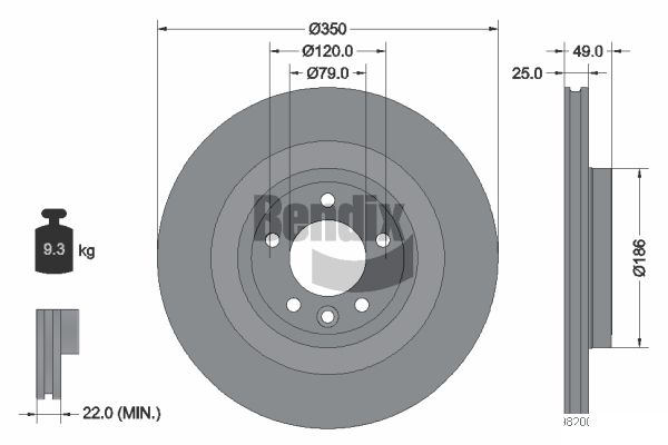 BENDIX Braking BDS1757 Brzdový kotúč