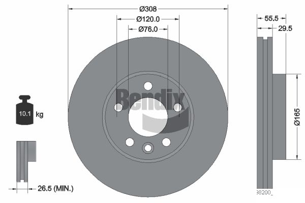 BENDIX Braking BDS1445 Brzdový kotúč
