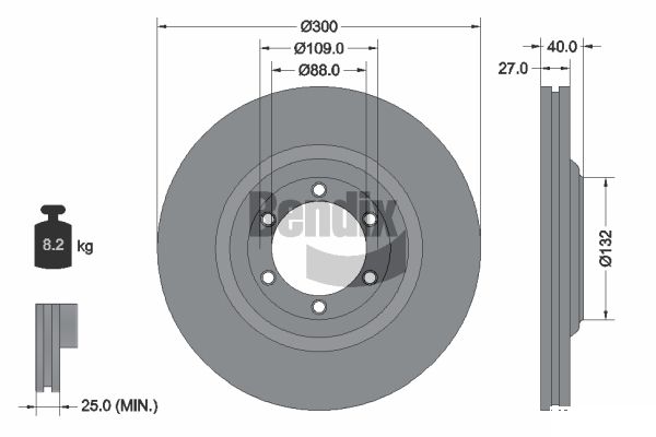 BENDIX Braking BDS1771 Brzdový kotúč