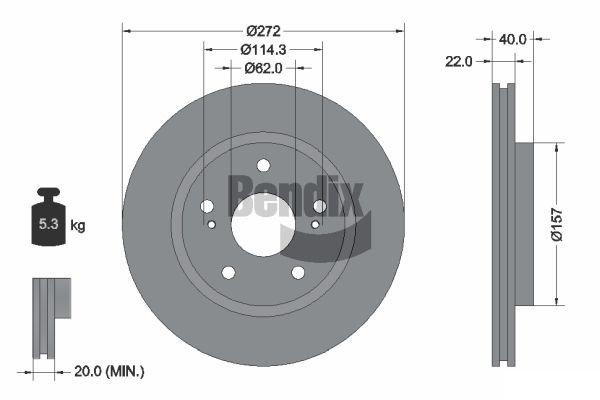 BENDIX Braking BDS1458 Brzdový kotúč