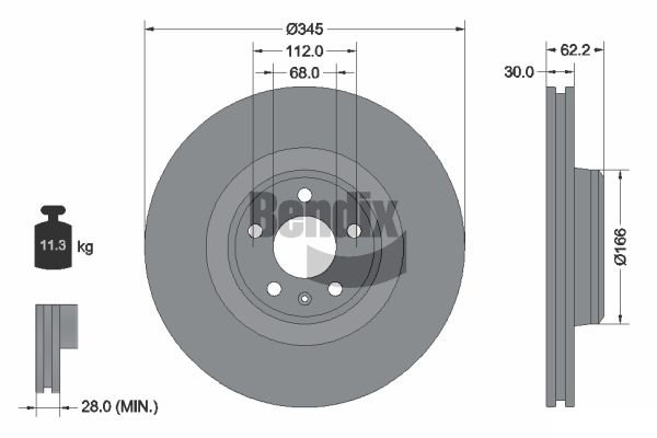 BENDIX Braking BDS1574HC Brzdový kotúč