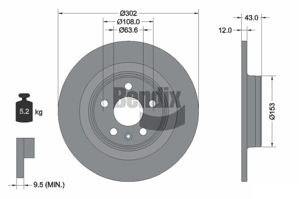 BENDIX Braking BDS1531HC Brzdový kotúč