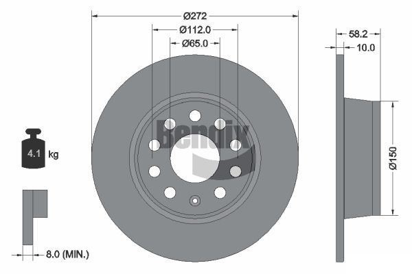 BENDIX Braking BDS1581 Brzdový kotúč