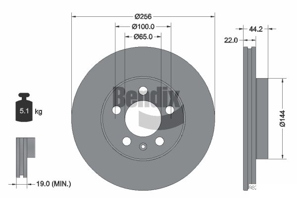 BENDIX Braking BDS1592 Brzdový kotúč