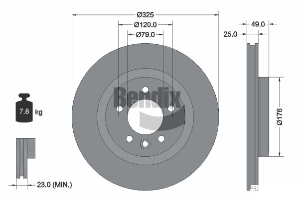 BENDIX Braking BDS1602 Brzdový kotúč