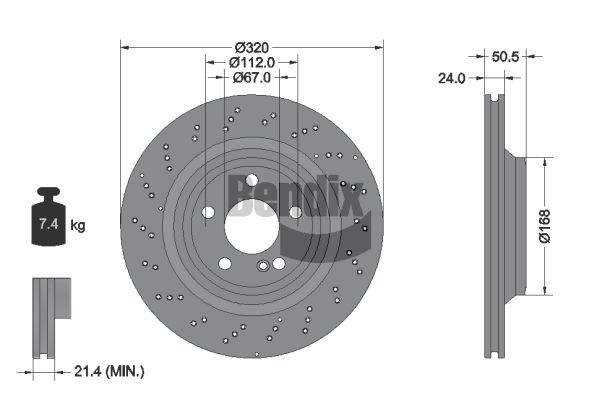 BENDIX Braking BDS2286HC Brzdový kotúč