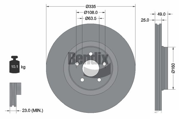BENDIX Braking BDS2279HC Brzdový kotúč