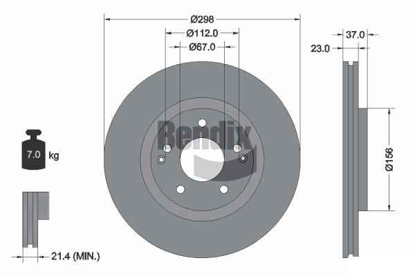 BENDIX Braking BDS2262 Brzdový kotúč