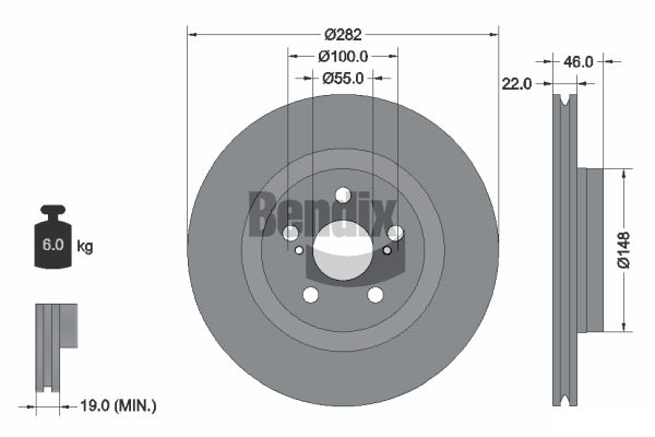 BENDIX Braking BDS2270 Brzdový kotúč