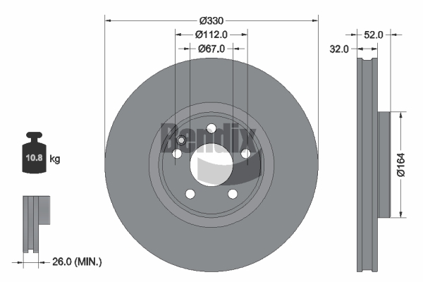BENDIX Braking BDS2278 Brzdový kotúč