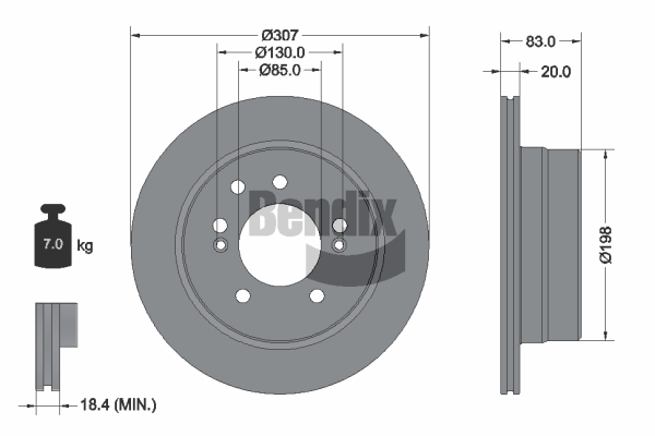 BENDIX Braking BDS2299 Brzdový kotúč