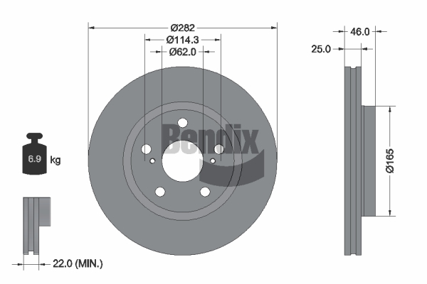 BENDIX Braking BDS2300 Brzdový kotúč